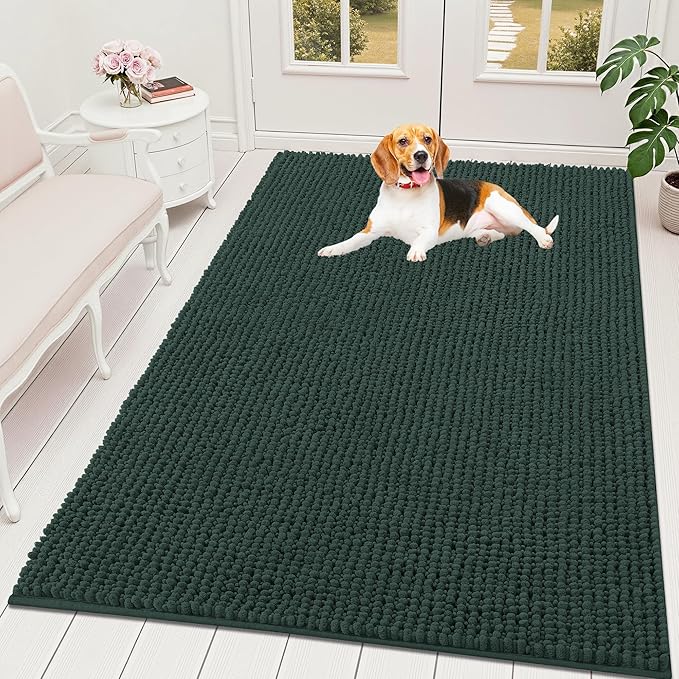 OLANLY Dog Door Mat for Muddy Paws 70x46, Ultra Absorbent Chenille Mud Doormat by OLANLY