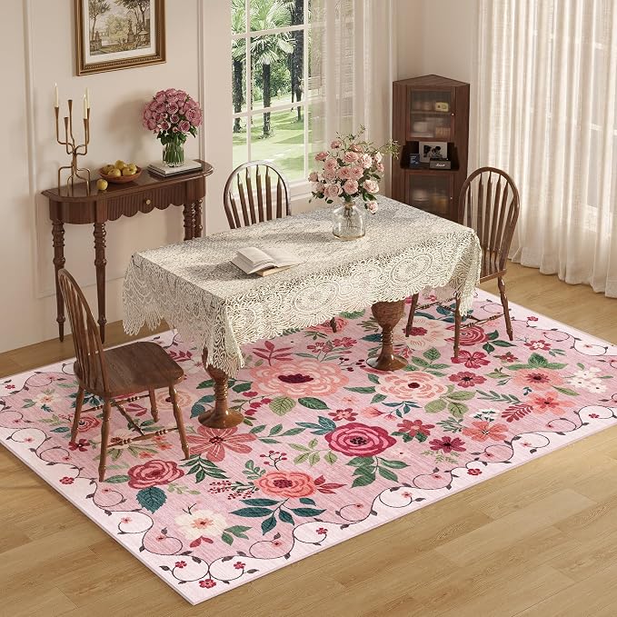 DUKINO 6x9 Area Rug, Floral Rugs - Image 5