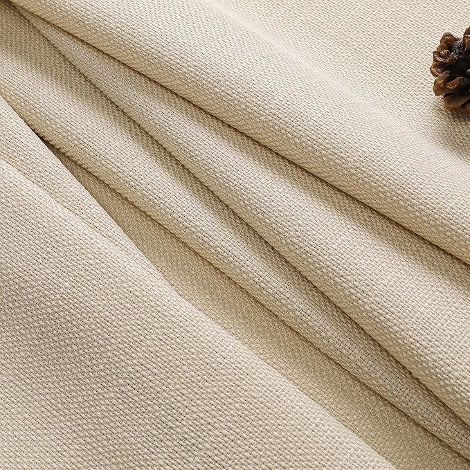 Chyhomenyc Light Filtering Curtains 84 Inch Length 2 Panels Set, Faux Linen - Image 6