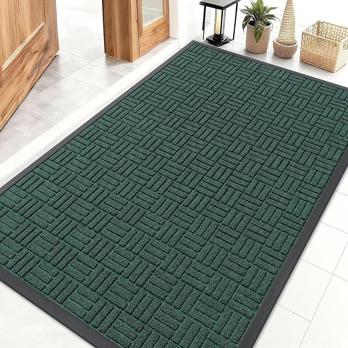 OLANLY Front Door Mat Outside Entrance 47x32, Heavy Duty Sturdy Natural Rubber by OLANLY