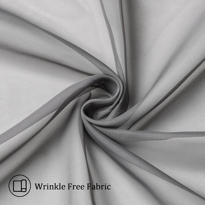 Aiyufeng 2 Panels Sheer Window Curtains 72 Inches Length, Elegant Window Voile - Image 4