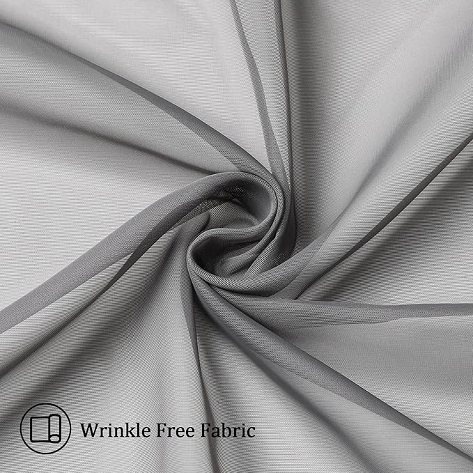 Aiyufneg 2 Panels Grey Sheer Valance - Image 4