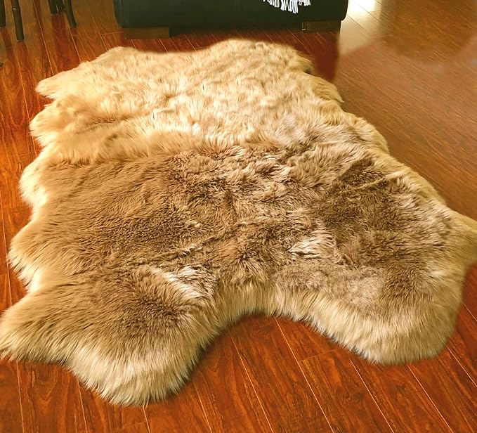 Free Shape Luxury Soft Fluffy Shag Area Rug Single Quarto 4 Pelts 4'x6' - Image 4