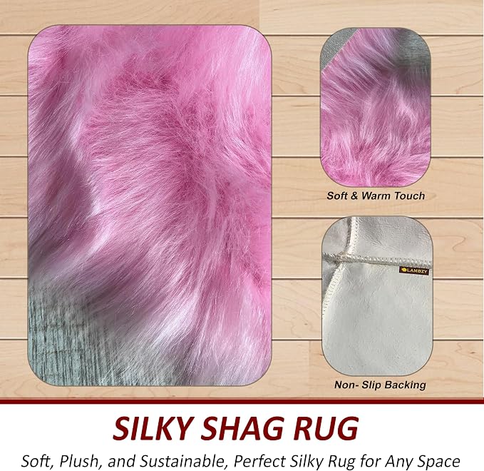 Free Shape Luxury Soft Fluffy Shag Area Rug Triple Side by Side 3'x6', 90x180cm - Image 6