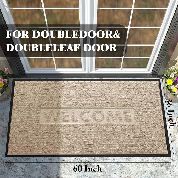 Yimobra Large Welcome Mat 60x36, Waterproof Non-Slip Outdoor Mats - Image 2