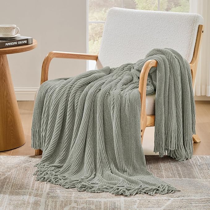 inhand Throw Blanket for Couch Bed, Chunky Chenille Woven Soft Blankets - Image 4
