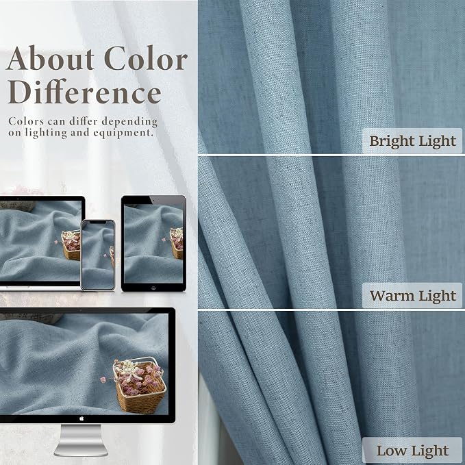 Pitalk Blue Curtains 38 Inch Wide - Image 5