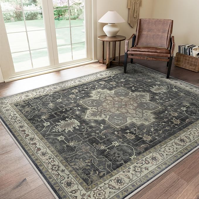 GENIMO 8x10 Area Rugs for Living Room, Machine Washable Rug, Non Slip Indoor by GENIMO