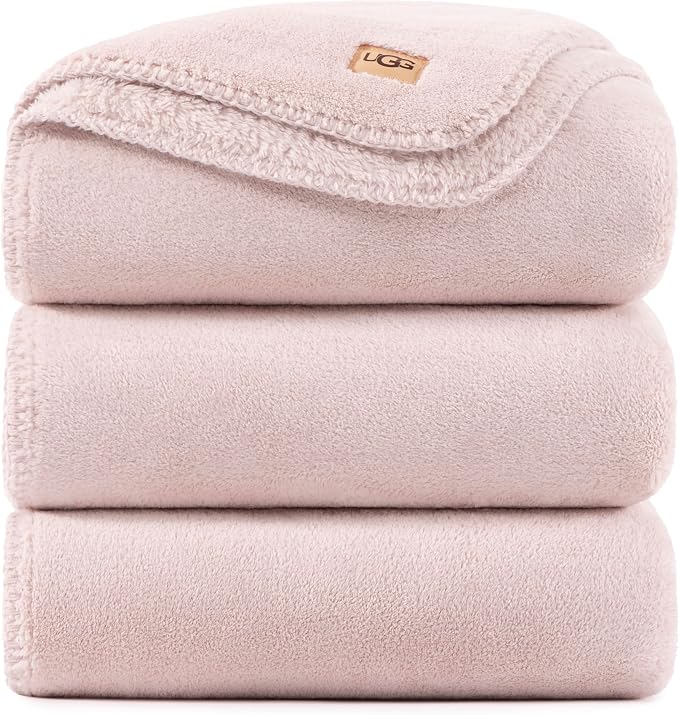 UGG Whitecap King Size Blanket for Bed, Fleece Cozy Soft Blankets, Luxury Warm by UGG
