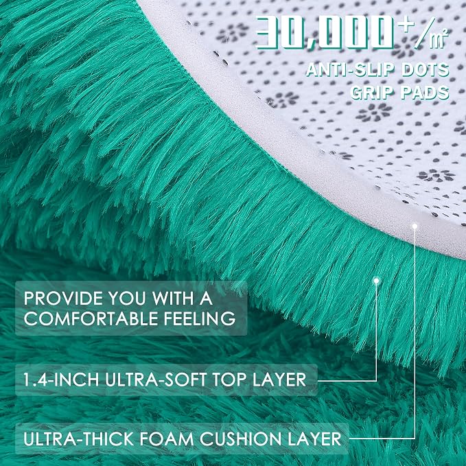 OLANLY 2x3 Machine Washable Small Bedside Rug, Soft Fluffy Shaggy Entryway - Image 7
