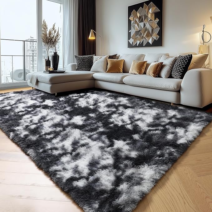 Amdrebio Black White Grey Area Rugs - Image 4