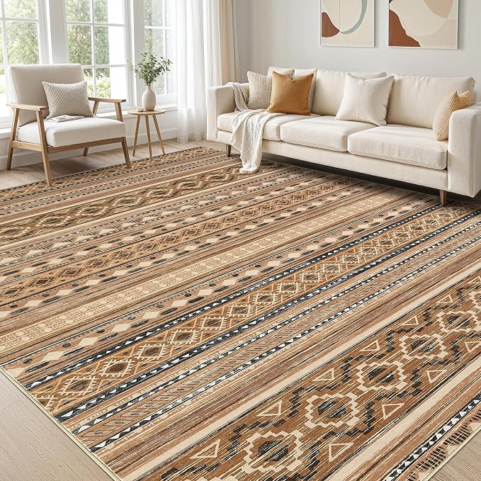 cotiled 5x8 Area Rug Living Room: Washable Boho Rugs by COTILED