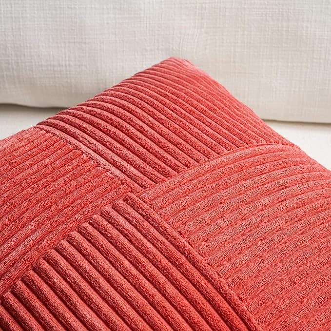 Fancy Homi 2 Packs Red Decorative Throw Pillow Covers 22x22 Inch - Image 3