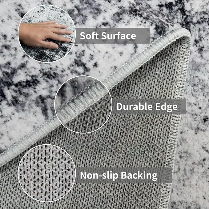 3x12 Washable Hallway Runner Rug: Non Slip Carpet Runners Easy-to-Clean - Image 5