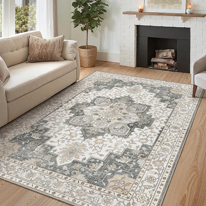 GENIMO 3x5 Area Rugs for Living Room, Machine Washable Rug, Non Slip Indoor - Image 2