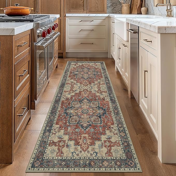GENIMO 2'6''x14 Runner Rugs for Hallway, Machine Washable Non Slip Vintage - Image 8