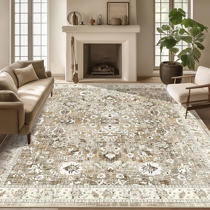 LOKHOM Living Room Area Rug 8x10, Non-Slip Vintage Soft Large Bedroom Rug - Image 9