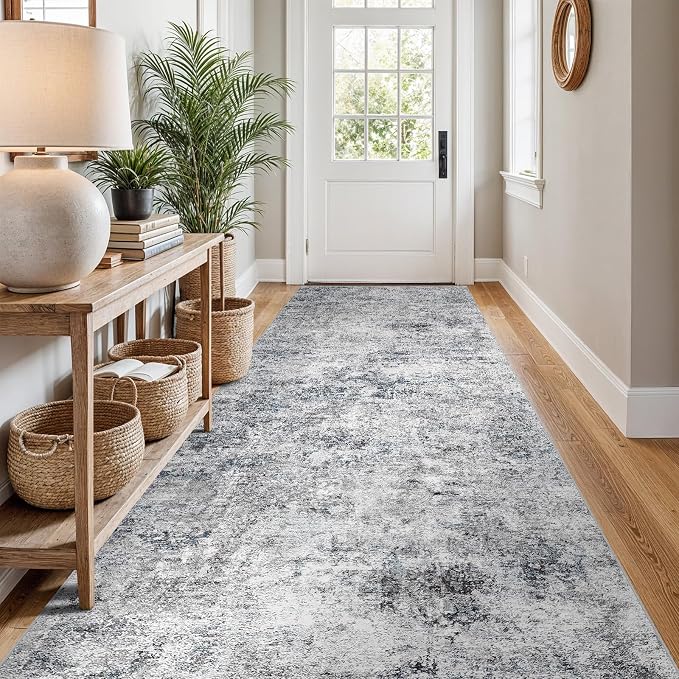 3x10 Washable Kitchen Runner Rug – Abstract Non-Slip Mat - Image 2