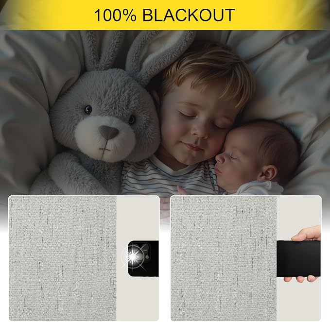 Pitalk 45 Inch Length Blackout Curtains Set of 2 Panels Back Tab Linen Cotton - Image 3