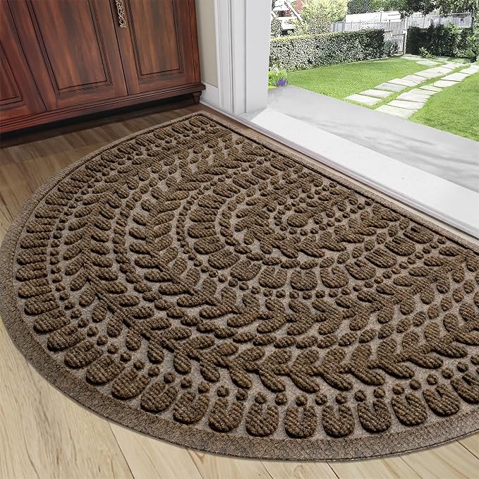 RORA Half Circle Door Mat Front Door Mat Outside Entrance Welcome Mats Outdoor by RORA