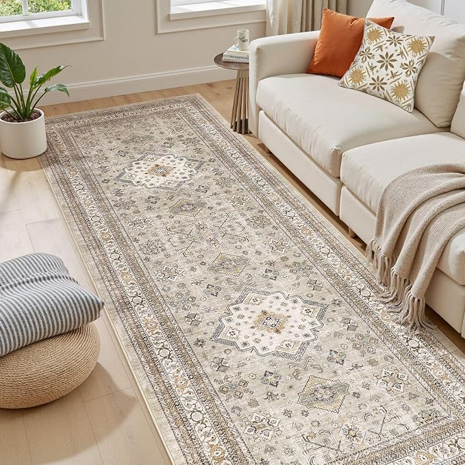Vintage Hallway Runner Rug 3x12: Large Soft Washable Entryway - Image 6