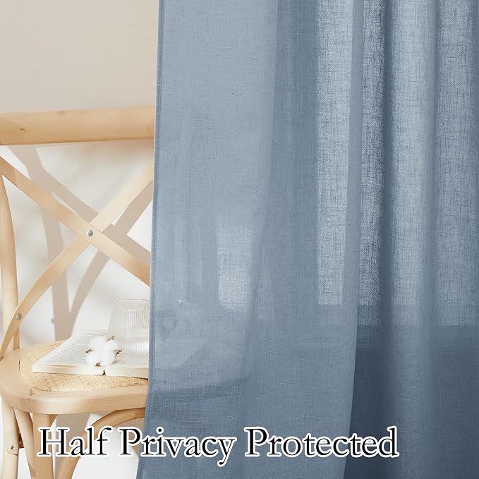 RYB HOME Light Filtering Curtains 95 inches Long 2 Panels Set, Privacy - Image 4