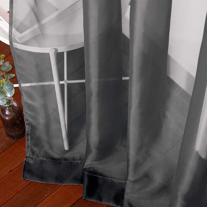 NICETOWN Sheer Curtains for Windows 54 inch Long, Ring Top Soft Voile Sheer - Image 7