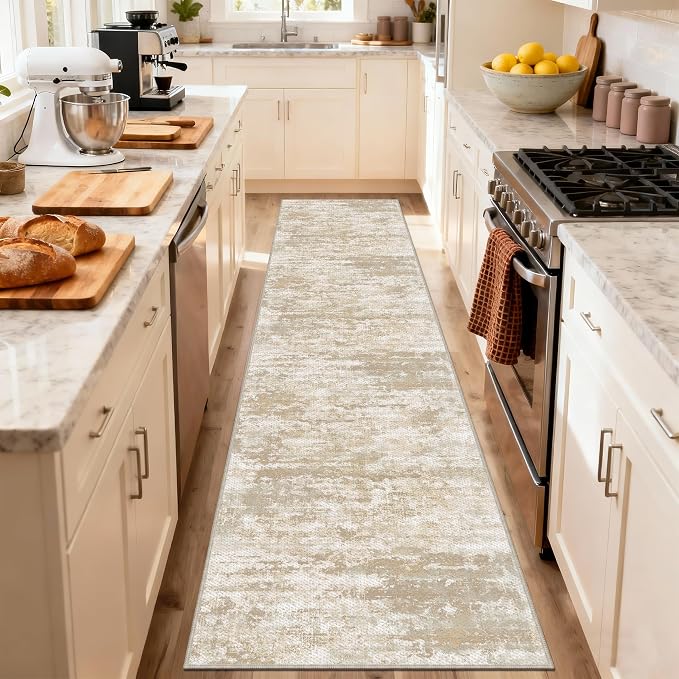 Runners for Hallways Non-Slip 2x10 Long Runner Rugs Washable Abstract Tear and - Image 8