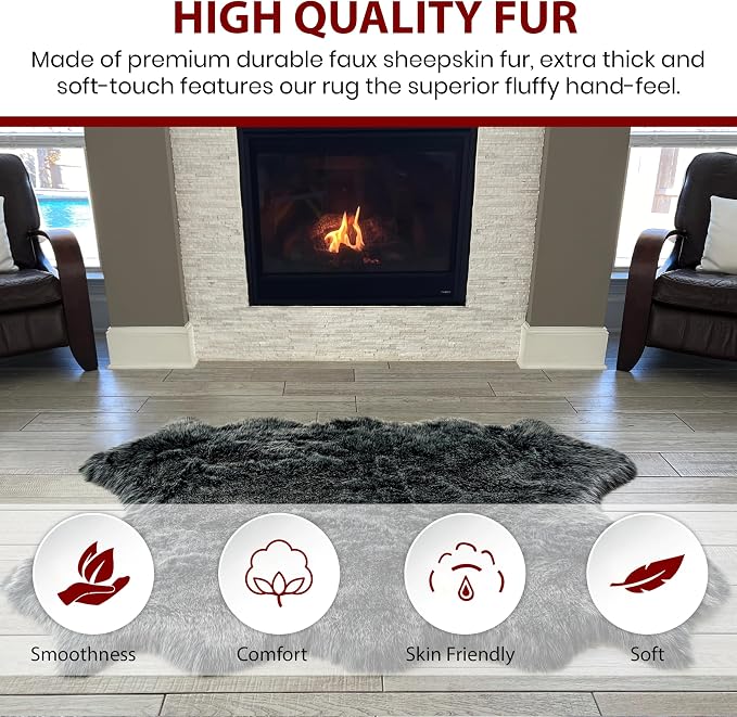 Free Shape Luxury Soft Fluffy Shag Area Rug Single 2'x3', 60x90 cm - Image 2