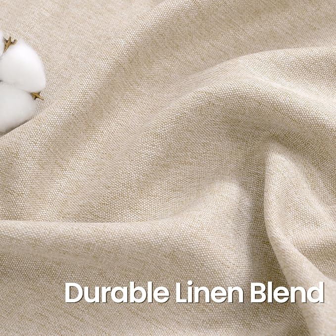 BGment 102 Inch Long Oatmeal Linen Curtains - Image 5