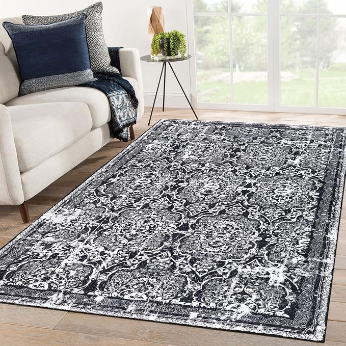 Vaukki Living Room Rug, Vintage Shaggy Soft Laundry Rug, Non Slip Kitchen Area - Image 6