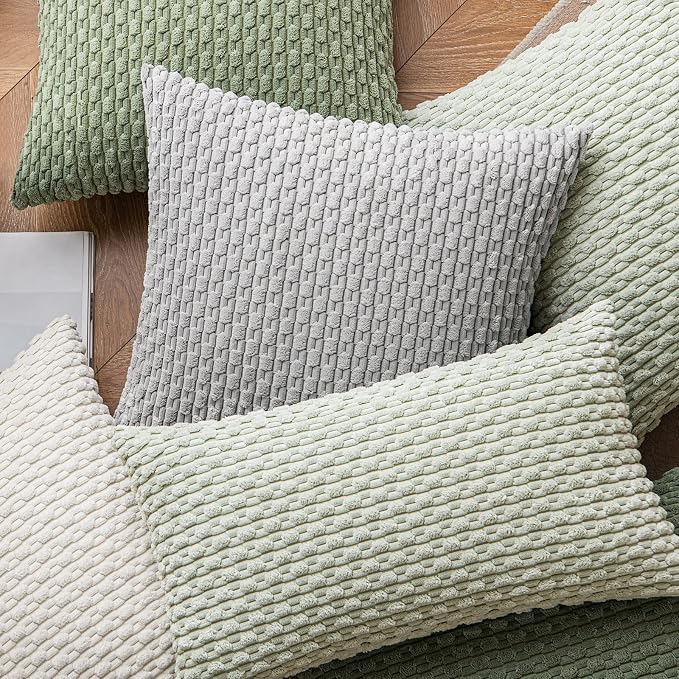 MIULEE Pack of 2 Decorative Lumbar Throw Pillow Covers 12x20 Inch Soft Boho - Image 4
