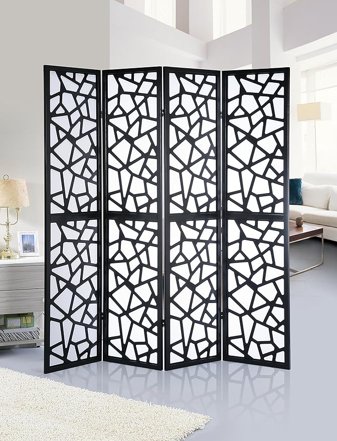 Roundhill Furniture Giyano 4 Panel Screen Room Divider by RoundhillFurniture