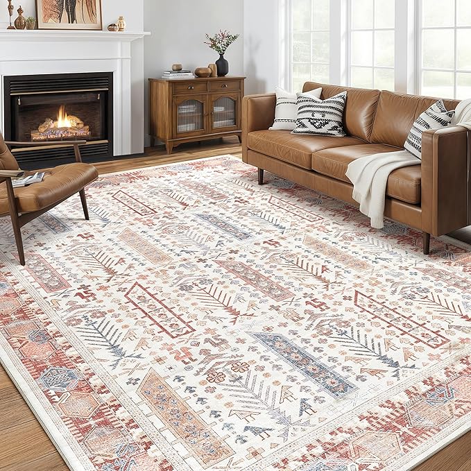 10x12 Area Rug for Living Room- Machine Washable Soft Oriental Vintage Large by homewill