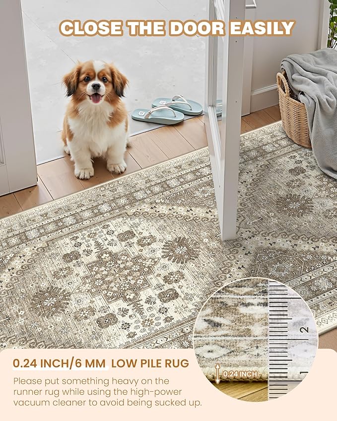 Runner Rug 2x6, Ultra-Thin Entryway Rug Non Slip Washable Rugs - Image 6