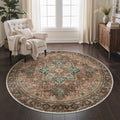 GENIMO 5FT Round Area Rugs for Living Room, Circle Rugs Machine Washable Low by GENIMO