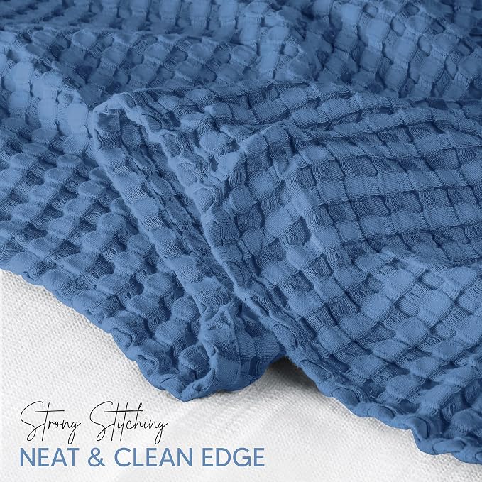 Utopia Bedding Wedgewood 100% Cotton Waffle Blanket 300 GSM Soft Lightweight - Image 3