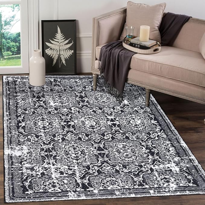 Vaukki Living Room Rug, Vintage Shaggy Soft Laundry Rug, Non Slip Kitchen Area by Vaukki