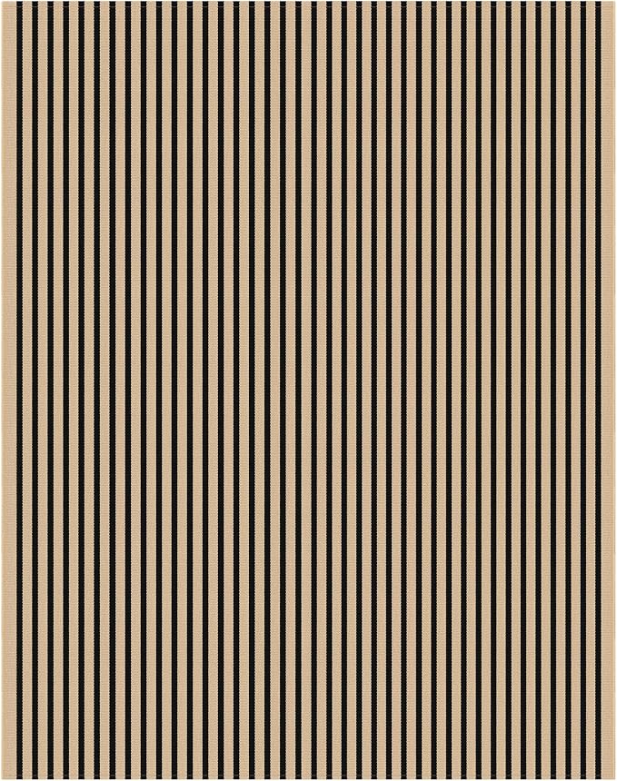 IOHOUZE Striped Area Rug 8'x10' Indoor Outdoor Rug, Washable Area Rug - Image 8