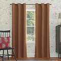 Sun Zero Easton Energy Saving Blackout Grommet Curtain Panel, Sunbaked Brown by SunZero%E2%84%A2
