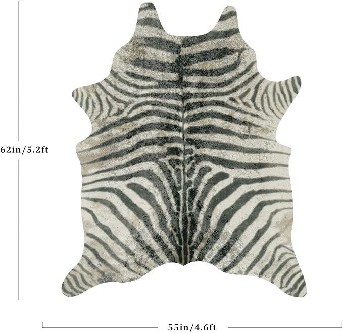Zebra Print Area Rug, 4.6x5.2 Feet - Image 2