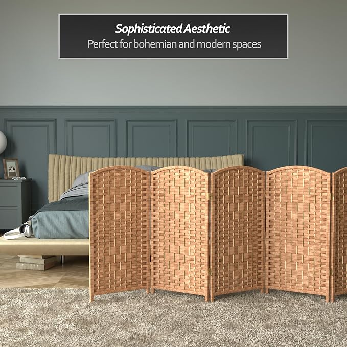 Red Lantern 3 ft. Short Diamond Weave Fiber Folding Screen - Image 6