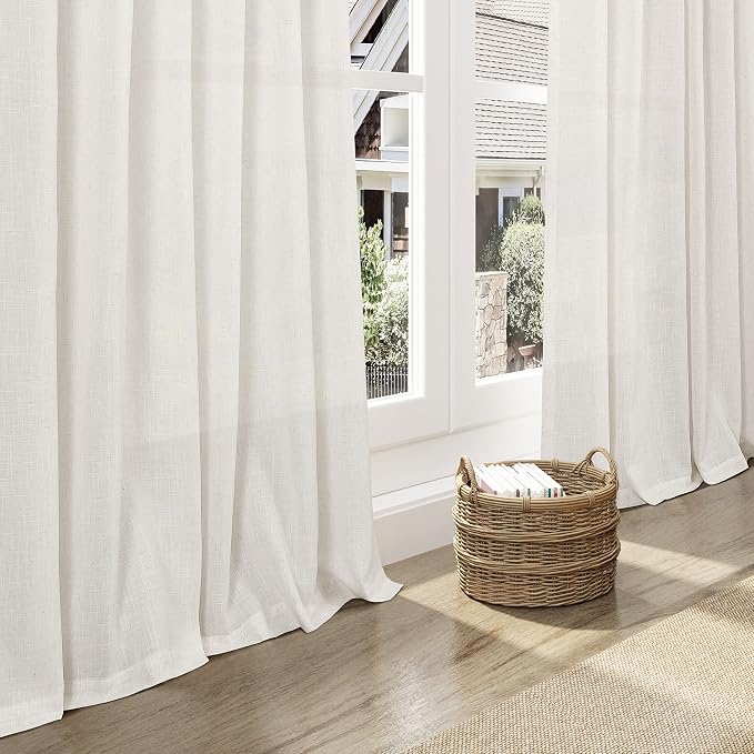 Nanspring Extra Wide 100x96 Inch Linen Curtains - Image 6