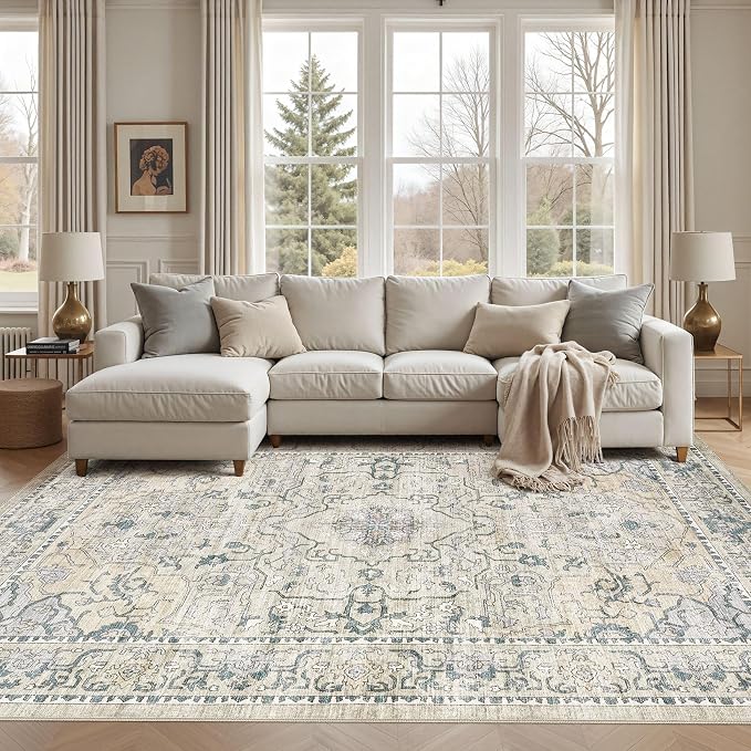 cotiled 10x14 Area Rugs Large Washable Rugs by COTILED