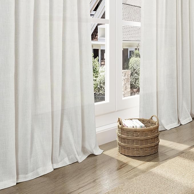 Nanspring Natural Linen Curtains 120 Inches Long - Image 5
