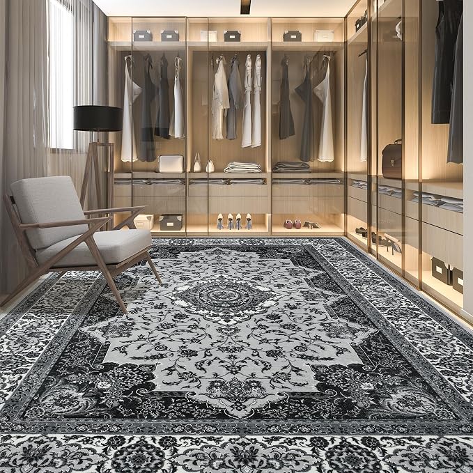 Area Rug for Living Room, 5x7Ft Machine Washable Grey Rugs for Bedroom - Image 5