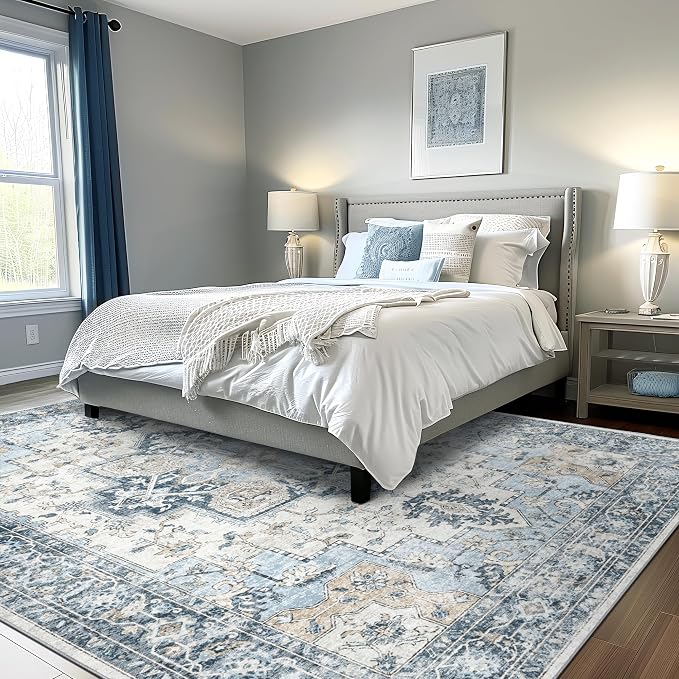 GENIMO 8x10 Area Rugs for Living Room, Machine Washable Non Slip Vintage Rugs - Image 9