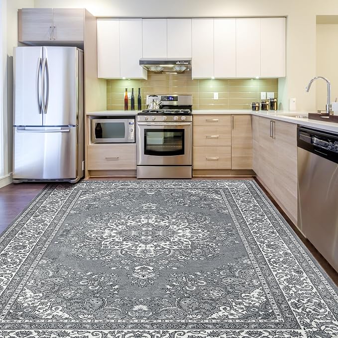 Area Rug for Living Room, 5x7Ft Non-Slip Vintage Area Rug, Machine Washable - Image 4