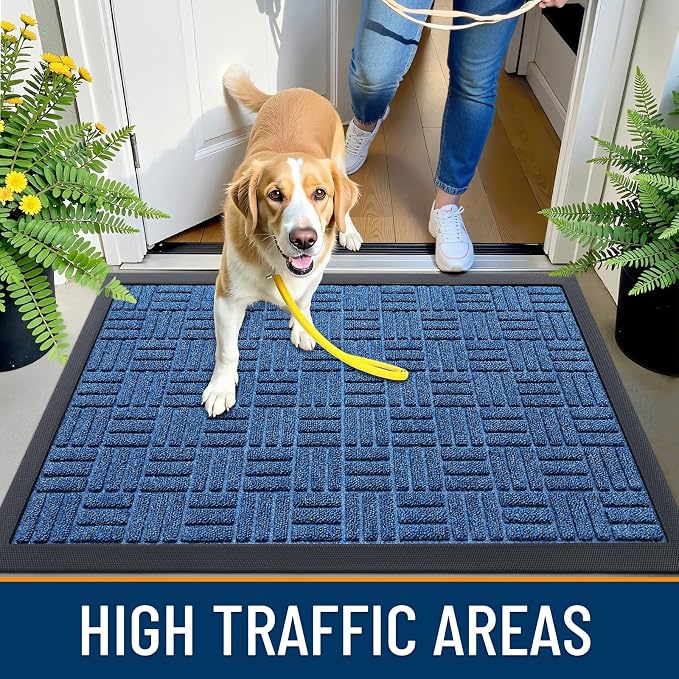 OLANLY Front Door Mat Outside Entrance 59x34, Heavy Duty Sturdy Natural Rubber - Image 5