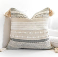 BlissBlush Gray Boho Throw Pillow Cover 20x20 Grey Decorative Accent Pillow by BlissBlush